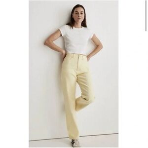 MADEWELL Baggy Straight Jeans in Pale Daffodil NWT Size 25